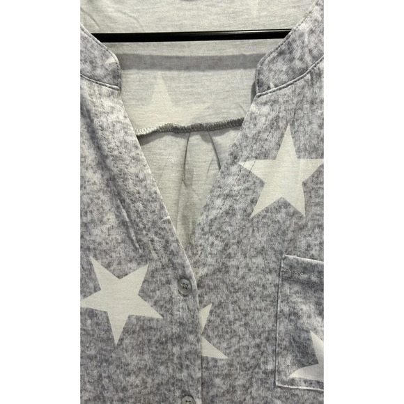 EKOUAER Sleep Shirt Night Gown‎ Button Front Womens Medium Stars Oversized - Picture 7 of 11